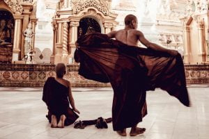Monks at the Shwedaogn Pagoda Yangon