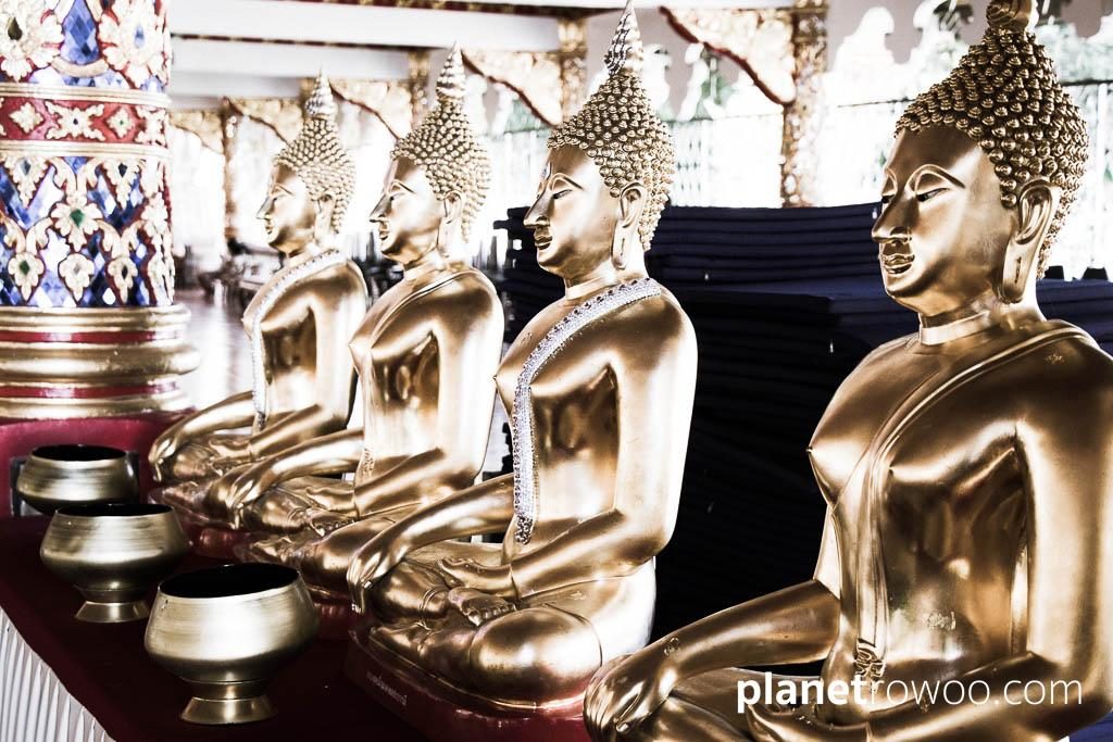 Buddha images inside Wat Suan Dok
