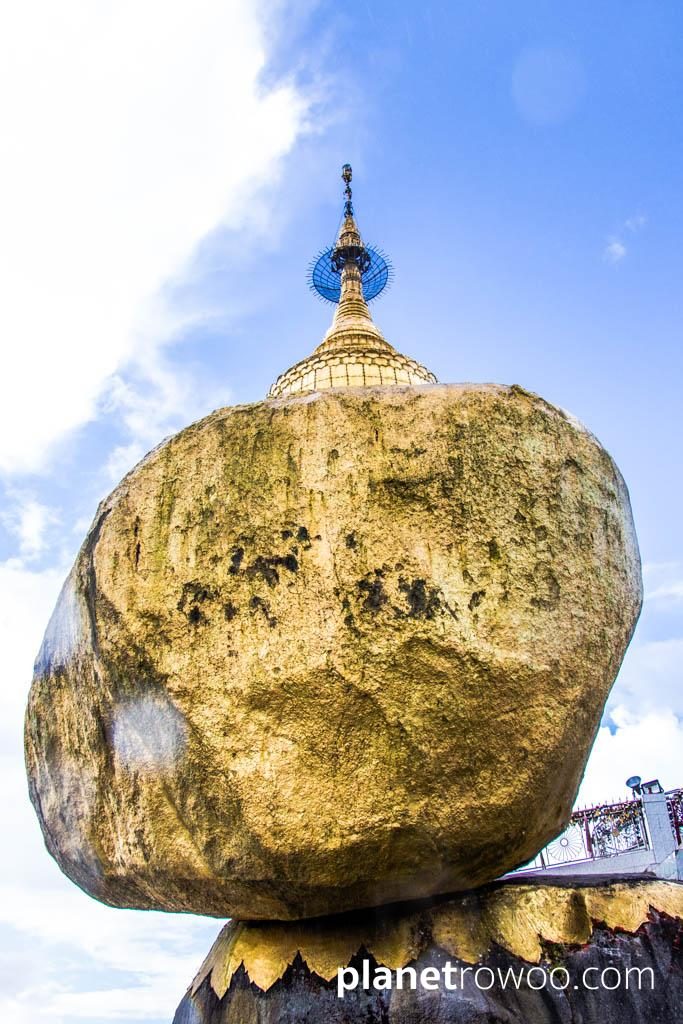 The Golden Rock balances precariously on the rock table