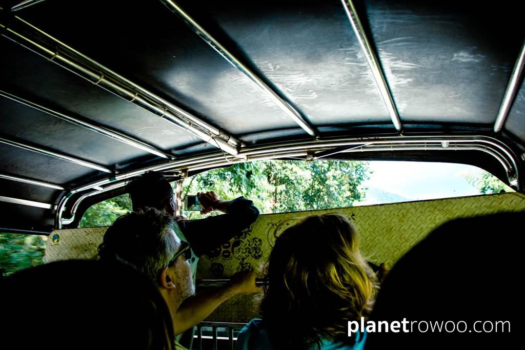 The 'view' out the front of the truck Golden Rock truck ride