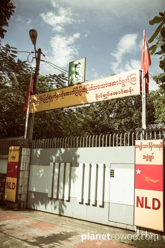 Entrance gate of Aung San Suu Kyi house