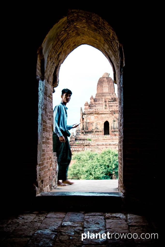 View through to Myauk Guni from Taung Guni temple