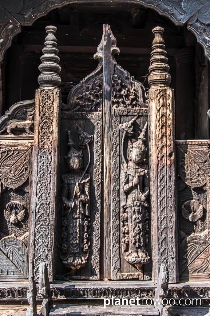 Bagaya Monastery teakwood entrance gate