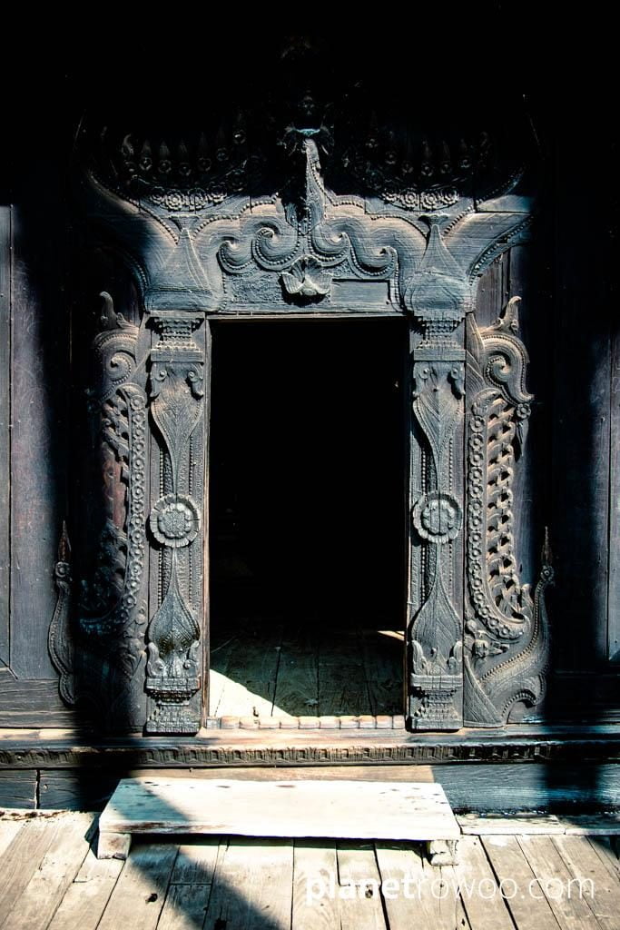 Bagaya Monastery teakwood doorway