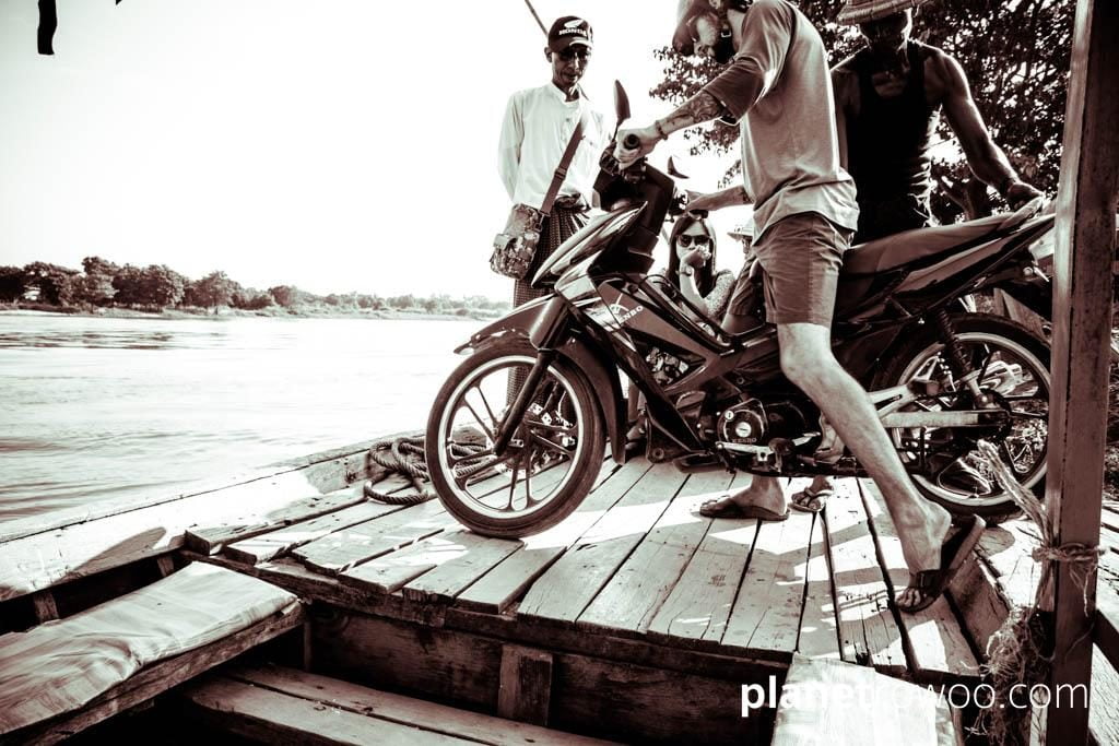 Motorbike on Inwa ferry boat