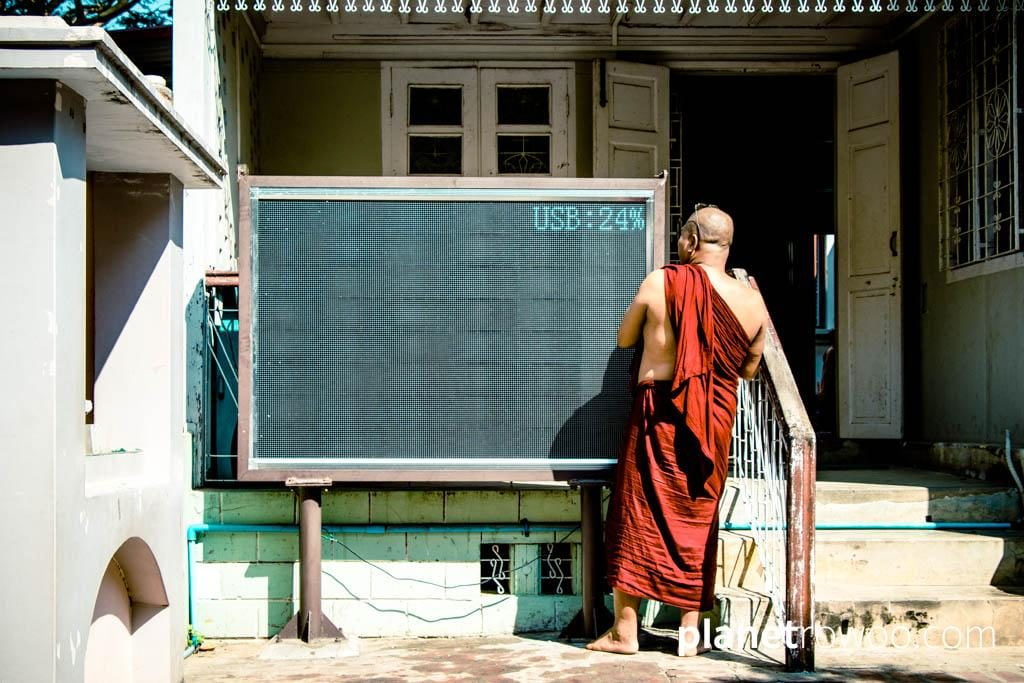 Display screen at Mandalay monastery
