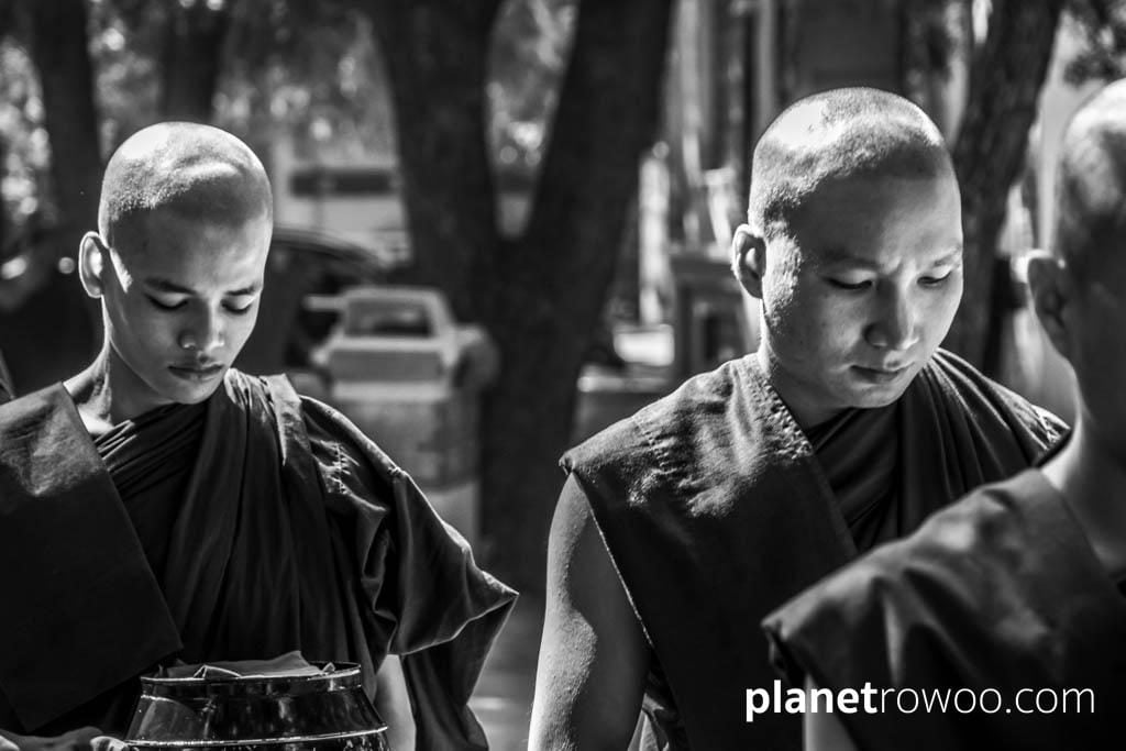 Monks in thought at Mandalay monastery