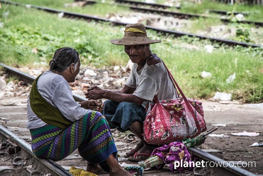 Sitting on the tracks south of Mandalay Central Railway station