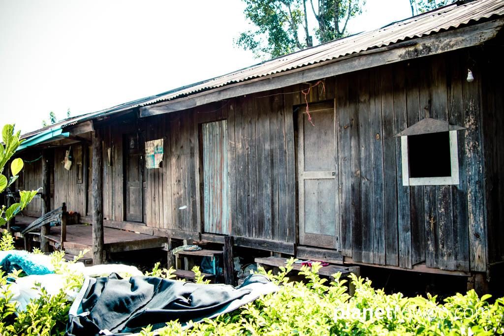 Weathered Pein Ne Bin village homes in the Kalaw hills