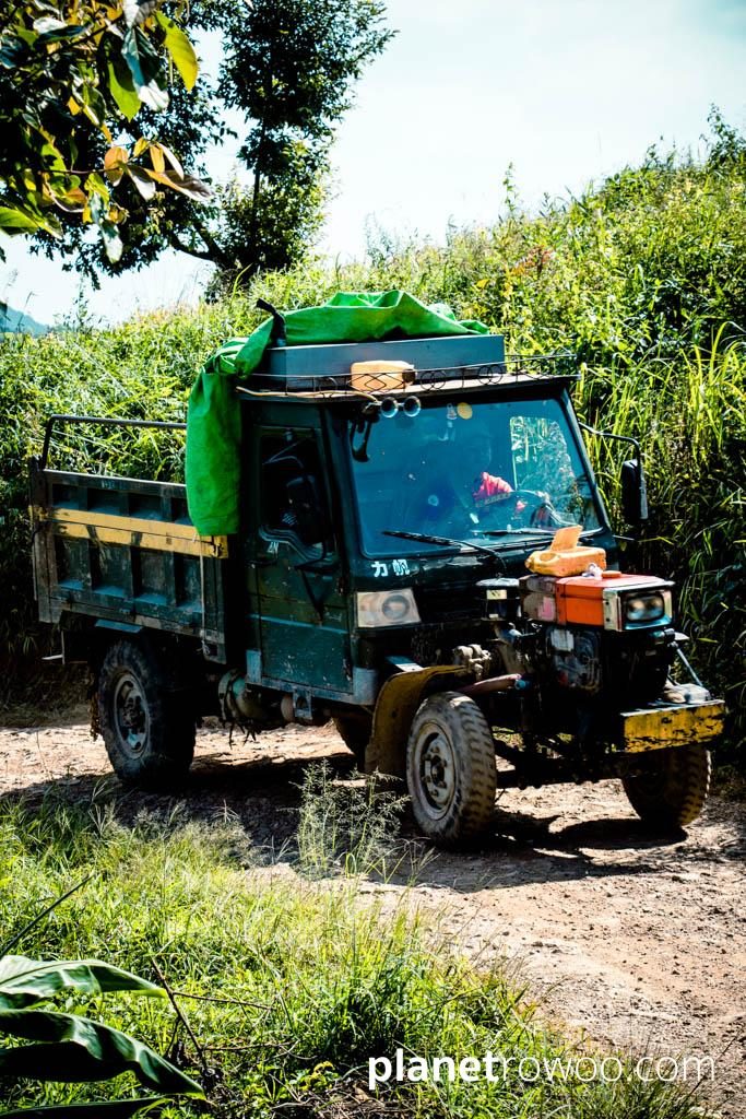 An occasional truck trundles by in the Kalaw hills