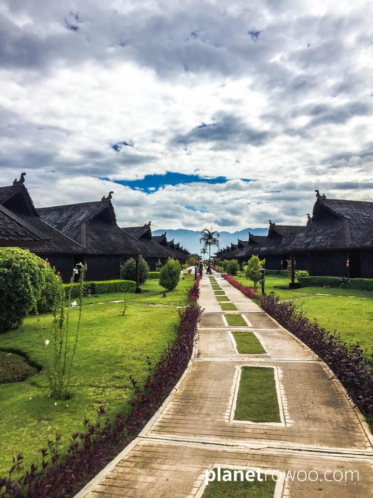 Pathway to the “floating” cottages, Pristine Lotus Resort