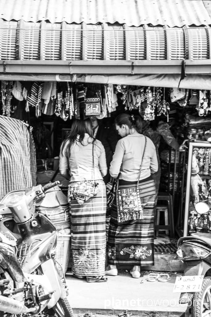 Women shopping at a Kalaw street stall