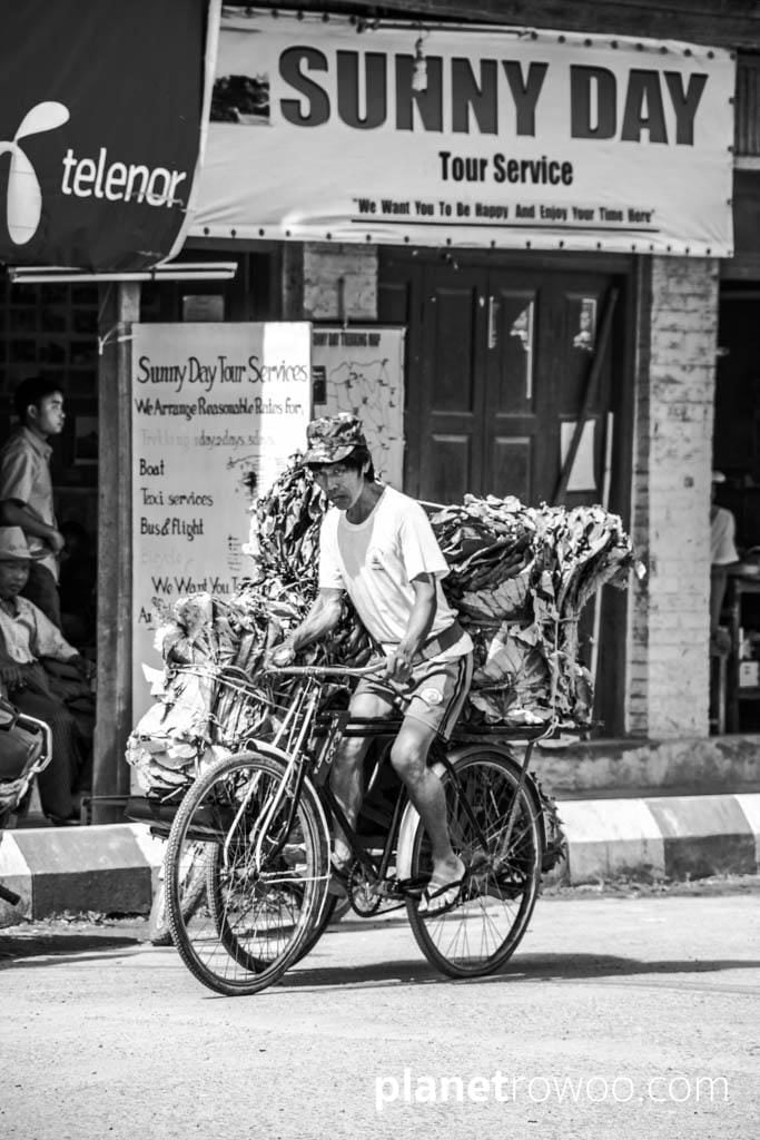Transporting goods by bike, Mingalar market