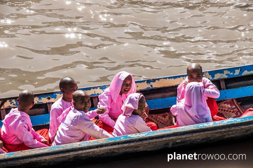 Nyaung Shwe nuns, a little camera shy