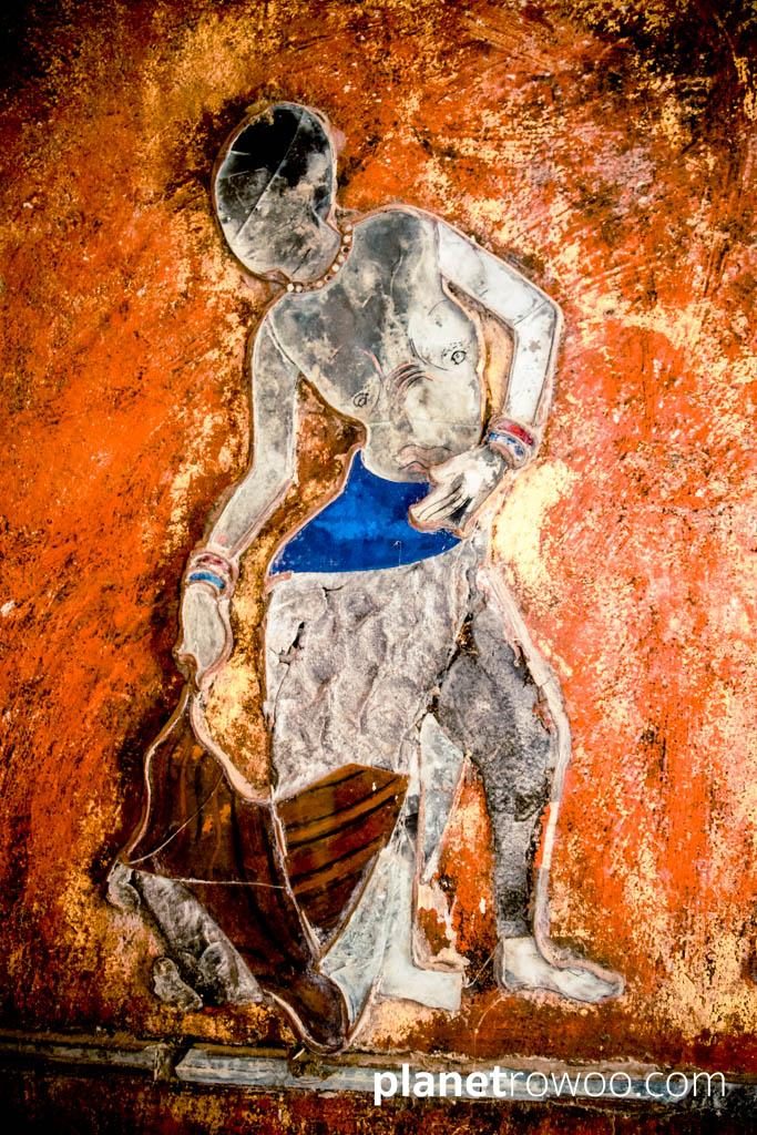 Coloured mosaic on the wall of the Shwe Yan Pyay shrine