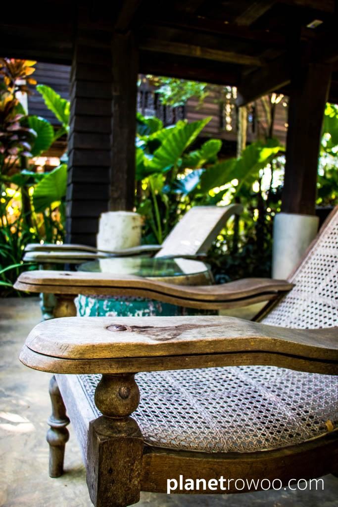 Antique furniture beneath Rice Barn Villa at the Marndadee