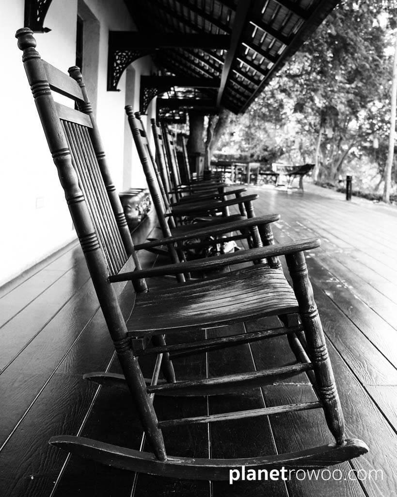 Antique rockers on the Marndadee terrace