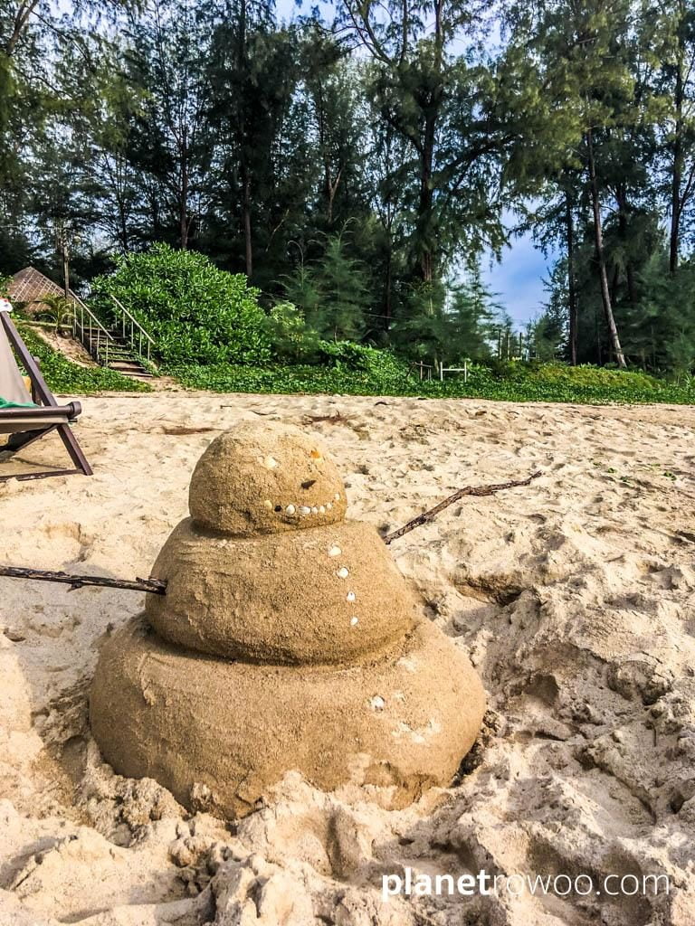Sand Snowman on Bangsak Beach, Khao Lak