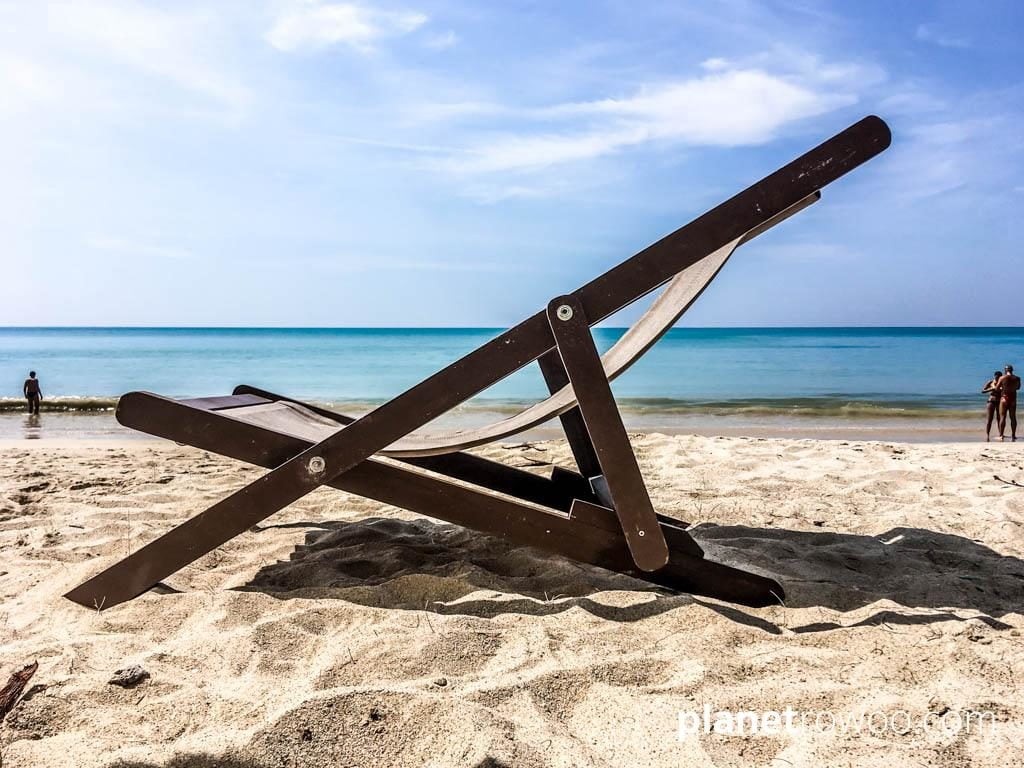 Deck chair on Bangsak Beach, Khao Lak
