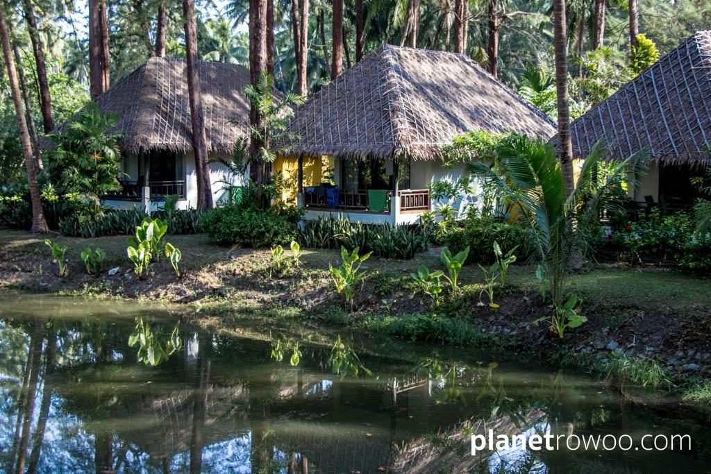 Villas overlooking the natural saltwater lagoon at Haadson Resort