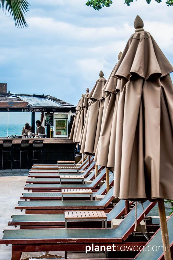Sun loungers by the pool at the Anantara Bophut
