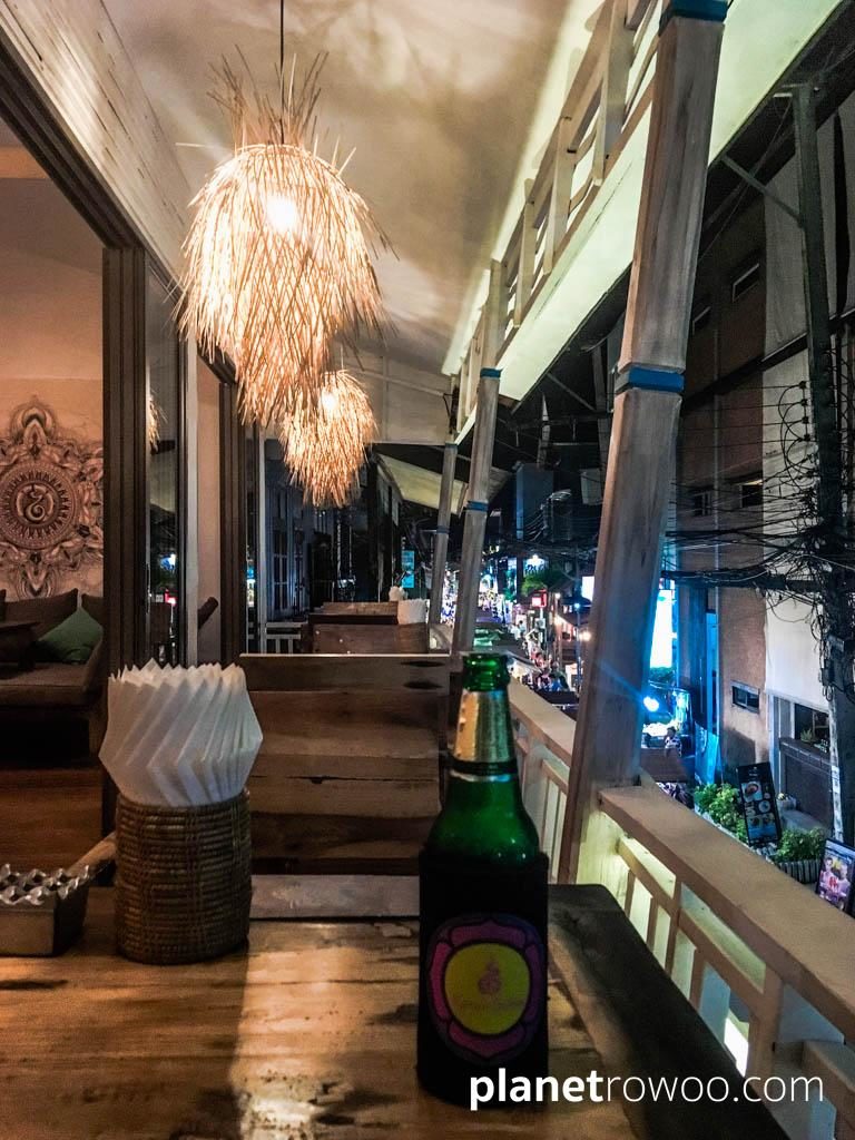 Restaurant balcony overlooking walking street, Fisherman's Village, Bophut