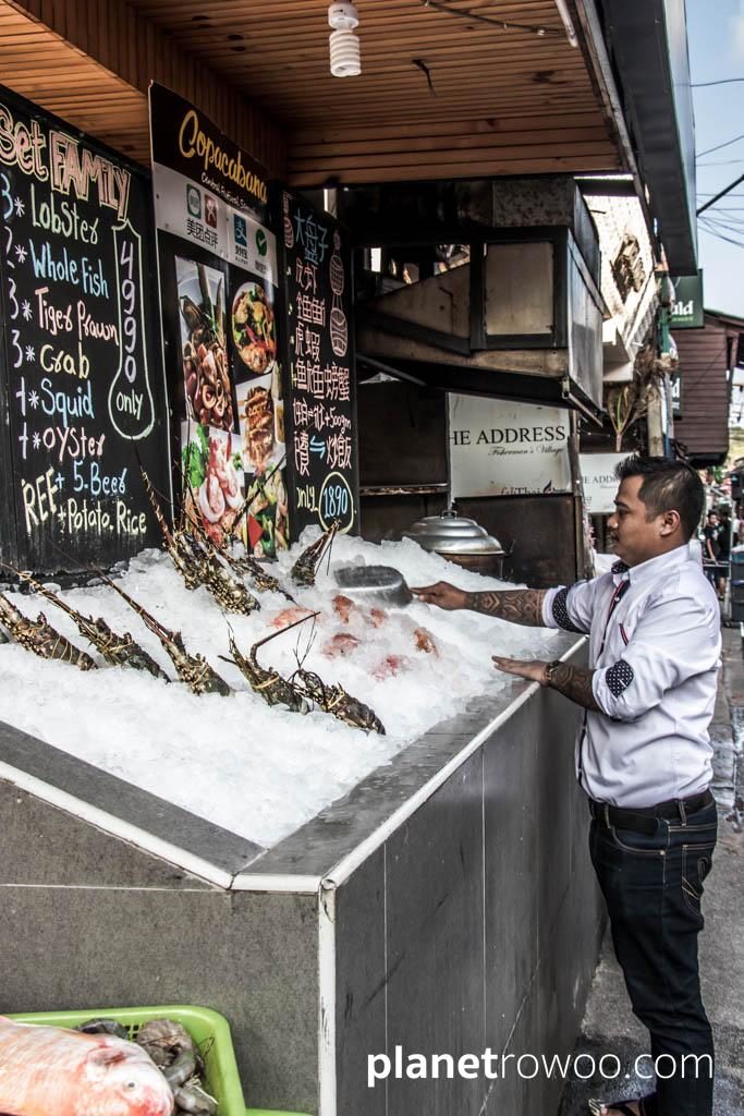 Fresh seafood on show at Fisherman's Village, Bophut, Koh Samui