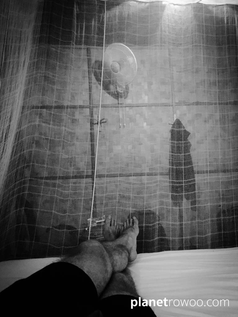 Inside the mosquito net at Lisu Lodge