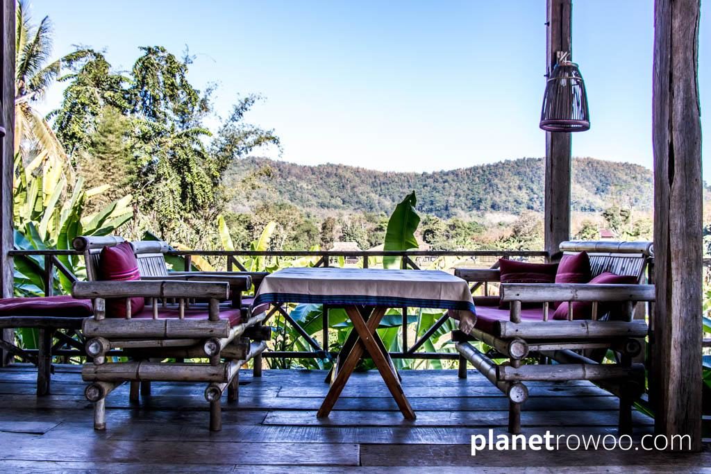 Dining on the veranda at Lisu Lodge