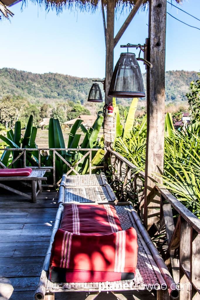 Veranda daybeds at Lisu Lodge