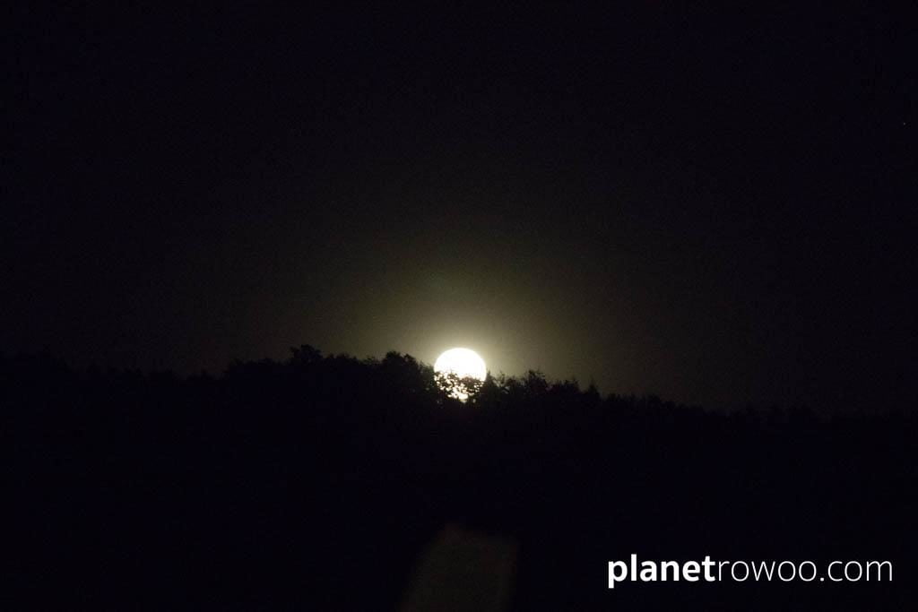 The moon over Lisu Lodge on the night of the January 31st 2018 lunar eclipse