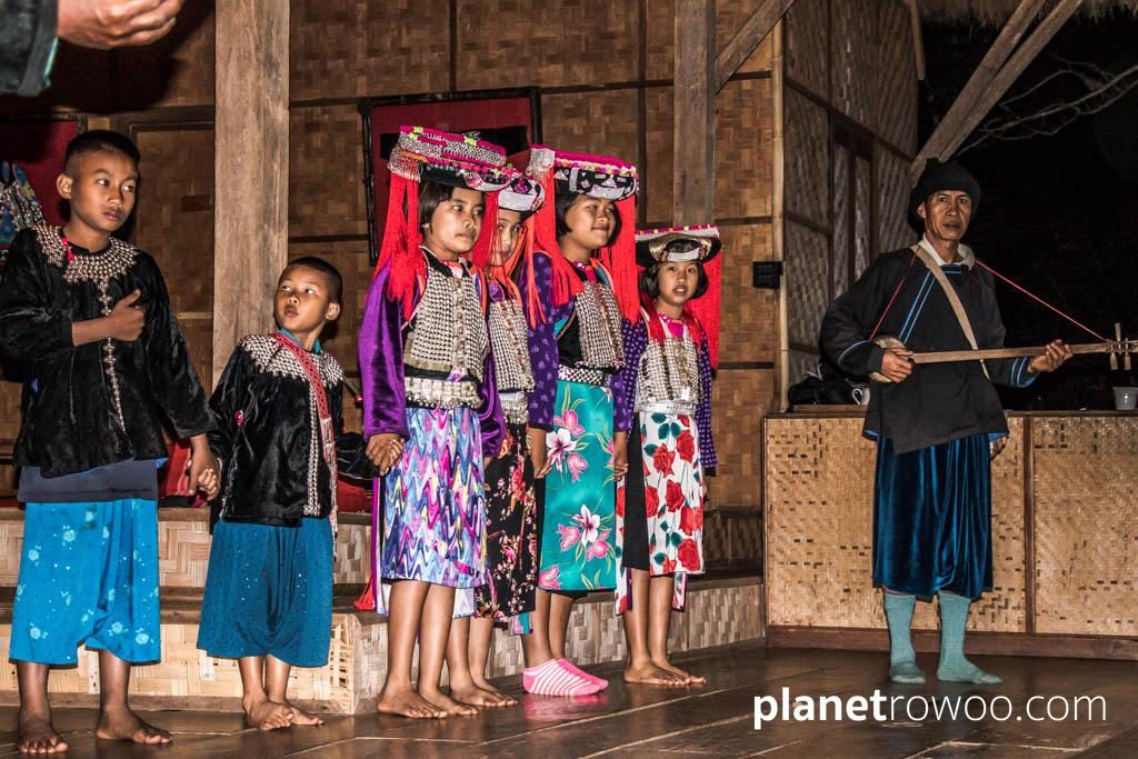 Traditional dance at Lisu Lodge Chiang Mai
