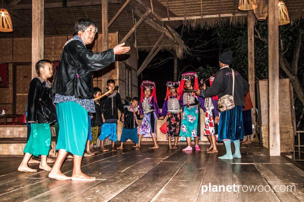 Traditional dance at Lisu Lodge Chiang Mai
