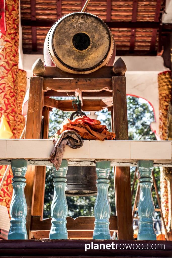 Lisu hill tribe temple drum, Wat Ton Lung