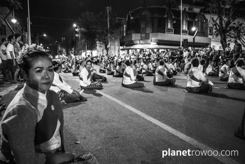 Loy Krathong Traditional Lanna Candle Dance at Three Kings Monument, Chiang Mai