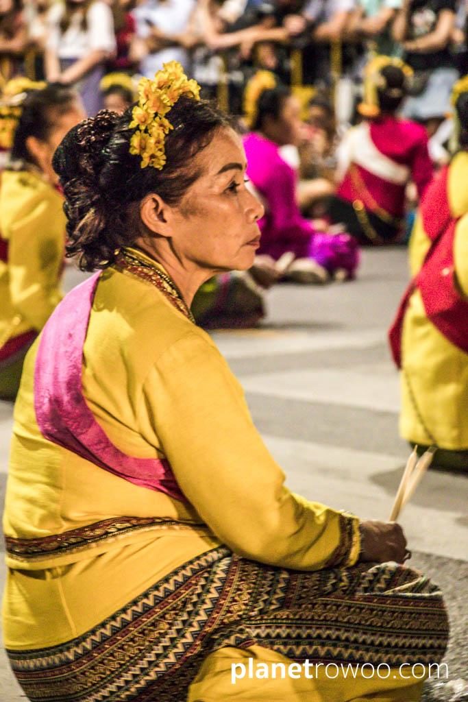 Loy Krathong Traditional Lanna Candle Dance at Three Kings Monument, Chiang Mai