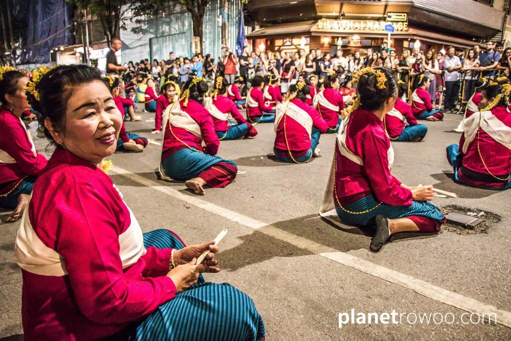 Loy Krathong Traditional Lanna Candle Dance at Three Kings Monument, Chiang Mai