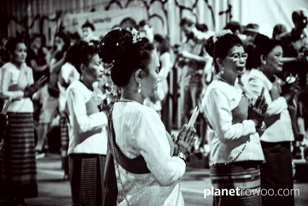 Loy Krathong Traditional Lanna Candle Dance at Three Kings Monument, Chiang Mai