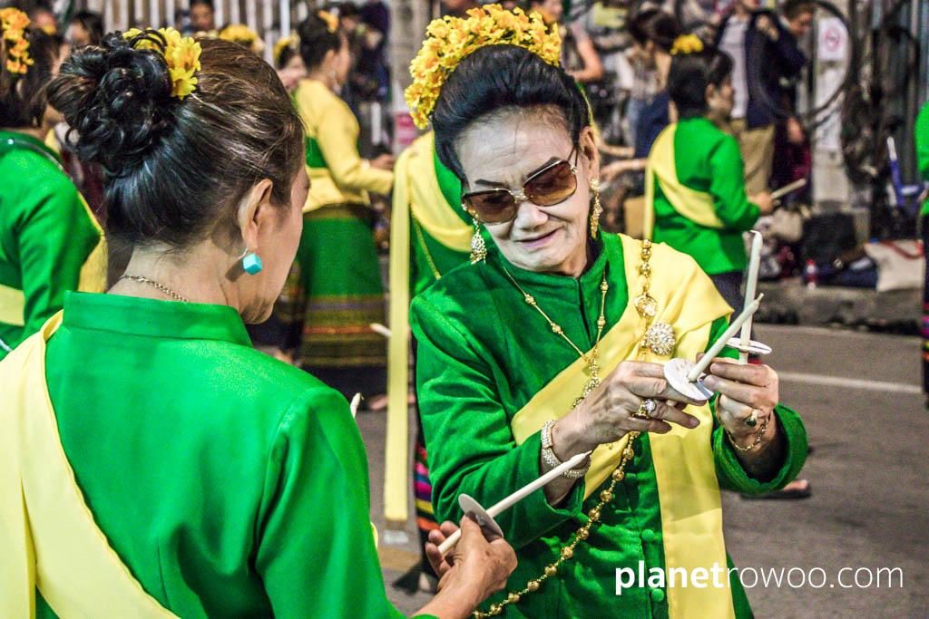 Loy Krathong Traditional Lanna Candle Dance at Three Kings Monument, Chiang Mai