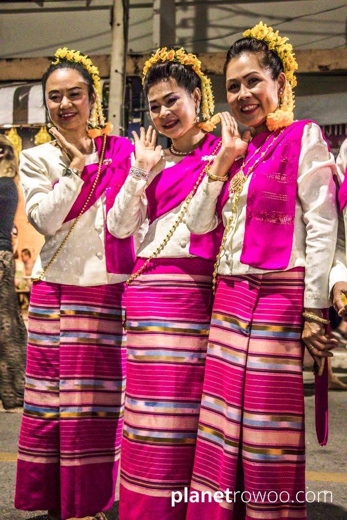 Loy Krathong Traditional Lanna Candle Dance at Three Kings Monument, Chiang Mai