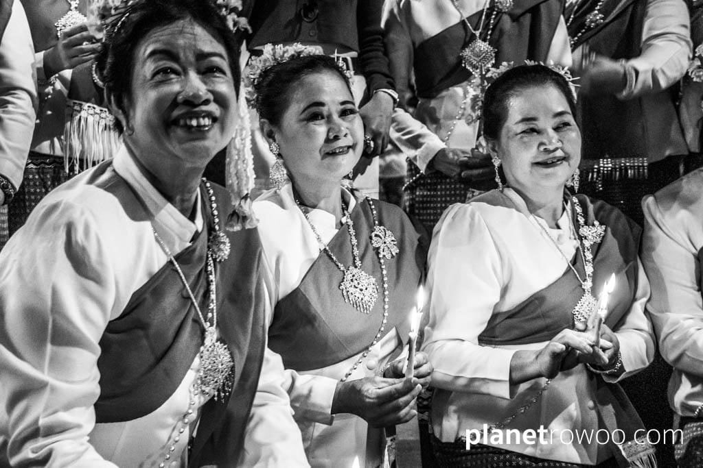 Loy Krathong Traditional Lanna Candle Dance at Three Kings Monument, Chiang Mai
