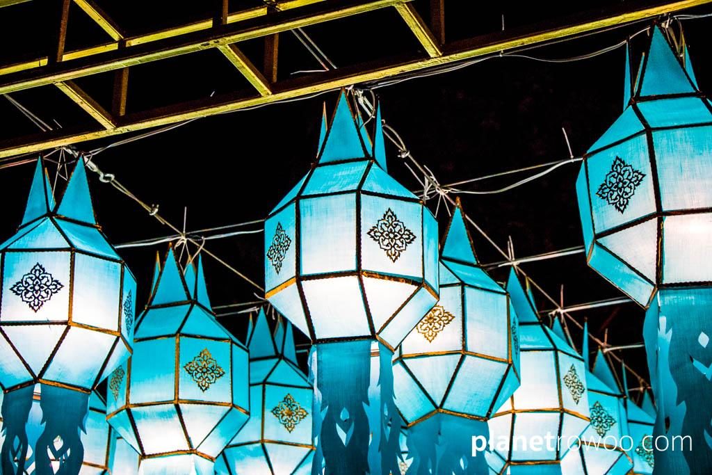 Yee Peng Lantern Displays at Three Kings Monument, Chiang Mai