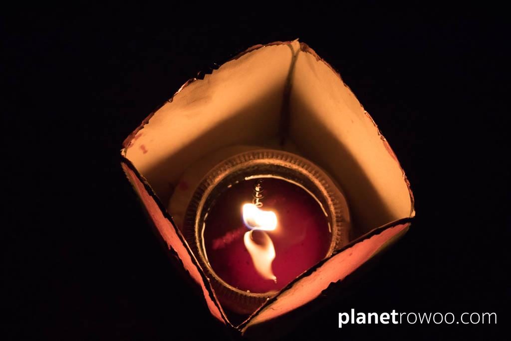 Terracotta candle tray at Three Kings Monument, Chiang Mai