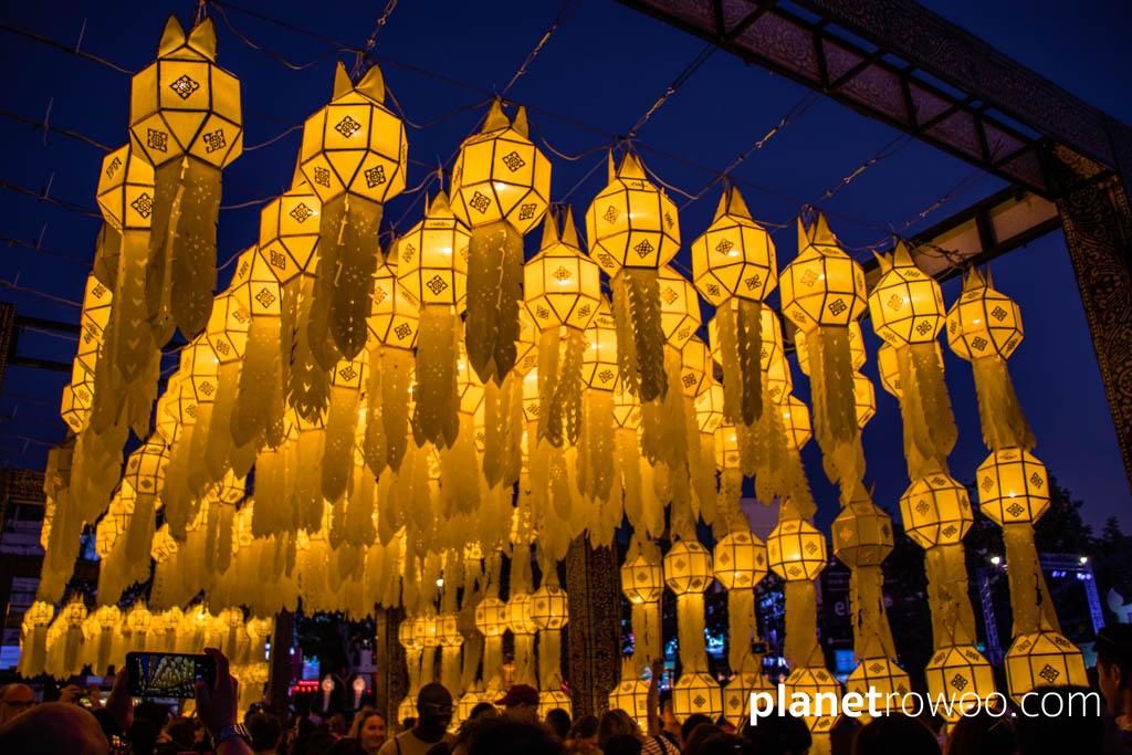 Yee Peng Lantern Displays at Tha Phae Gate, Chiang Mai
