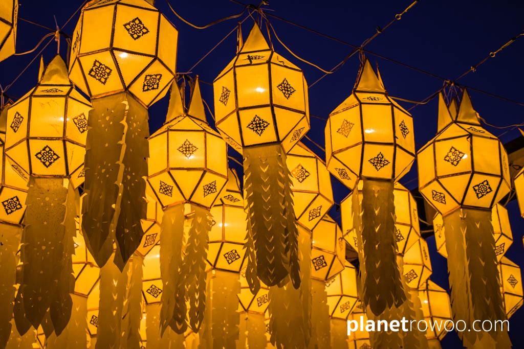 Yee Peng Lantern Displays at Tha Phae Gate, Chiang Mai