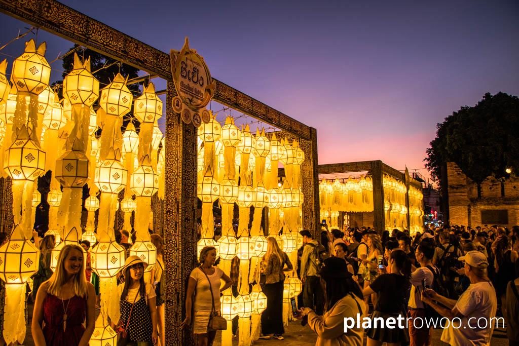 Yee Peng Lantern Displays at Tha Phae Gate, Chiang Mai