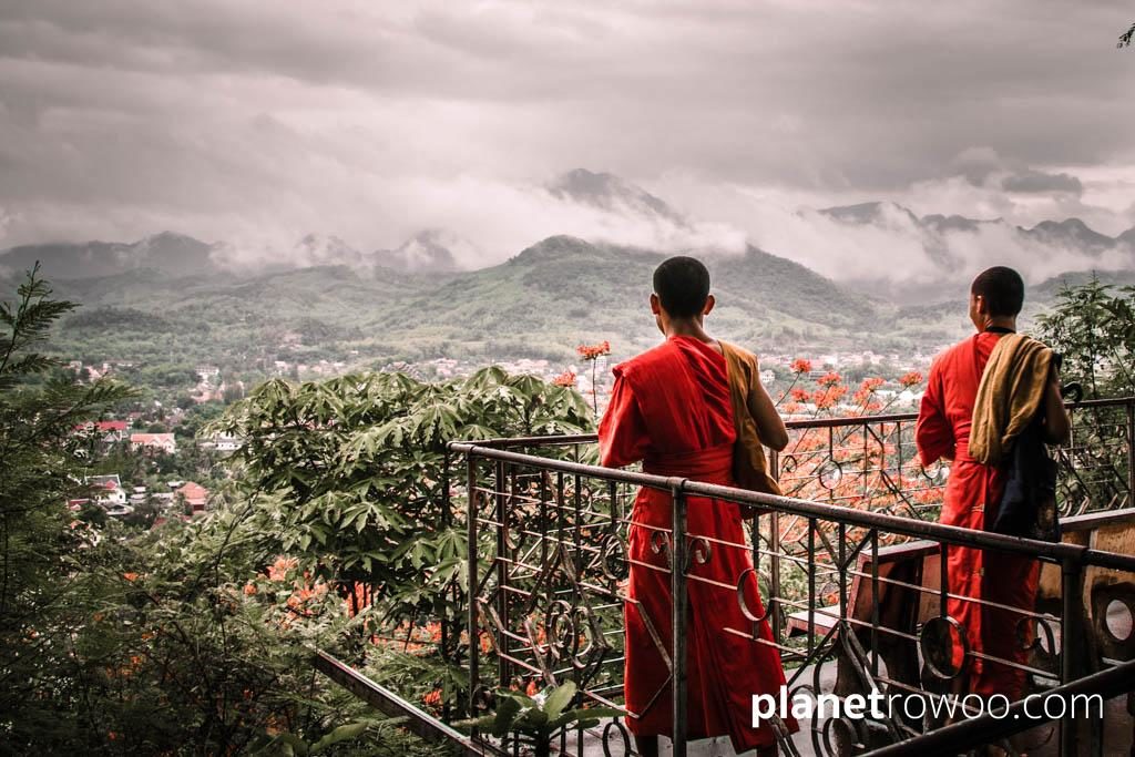 The spectacular view across the Luang Prabang mountain range from Phousi Hill