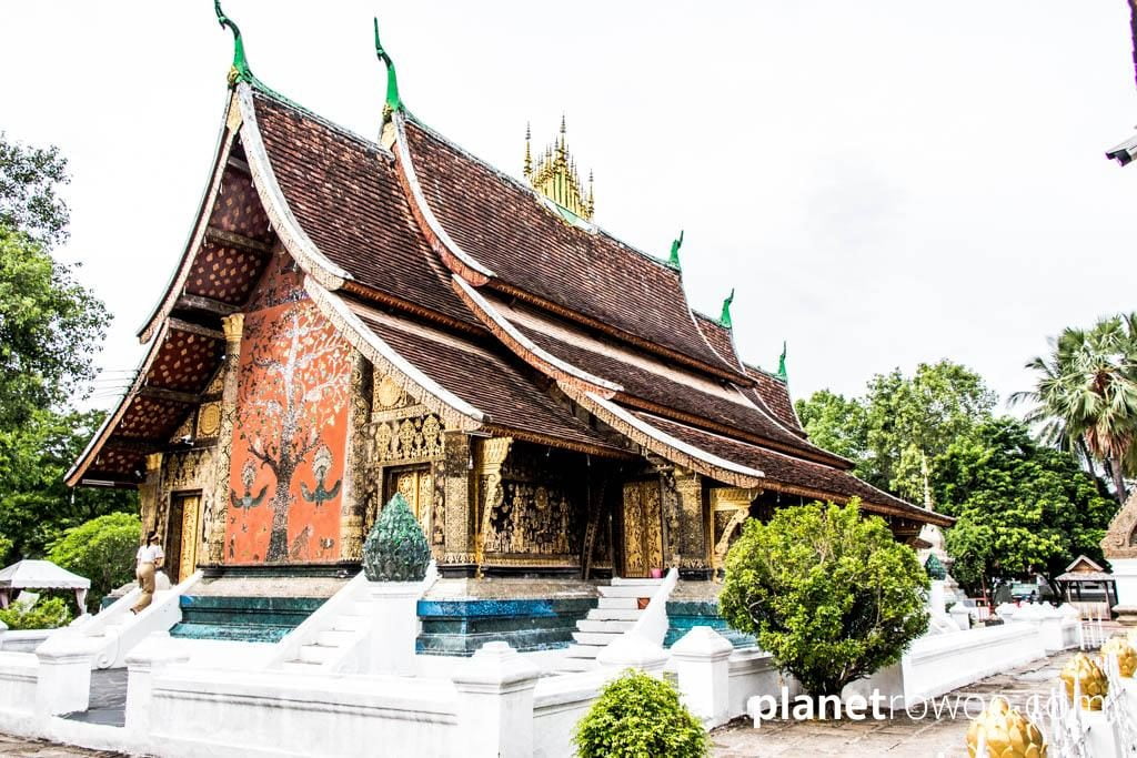 ‘Tree of life’ montage on the rear wall of the Wat Xieng Thong sim, Luang Prabang, Laos